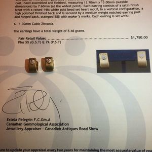 14k gold heart earrings